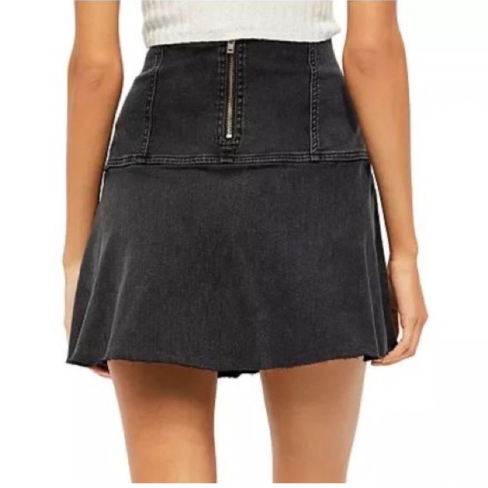 Free People Highlands Denim A-Line Mini Skirt NWT Size 10 - Picture 3 of 8